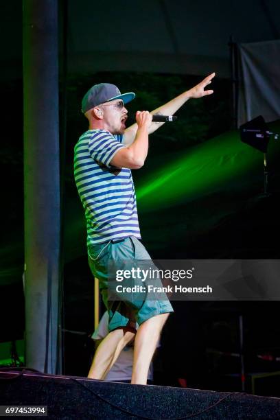Singer Jan Phillip Eissfeldt, aka Eizi Eiz aka Jan Delay, of the German band Beginner performs live on stage during the Peace X Peace Festival at the...