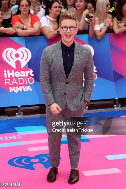 Tyler Oakley arrives at the 2017 iHeartRADIO MuchMusic Video Awards at MuchMusic HQ on June 18, 2017 in Toronto, Canada.