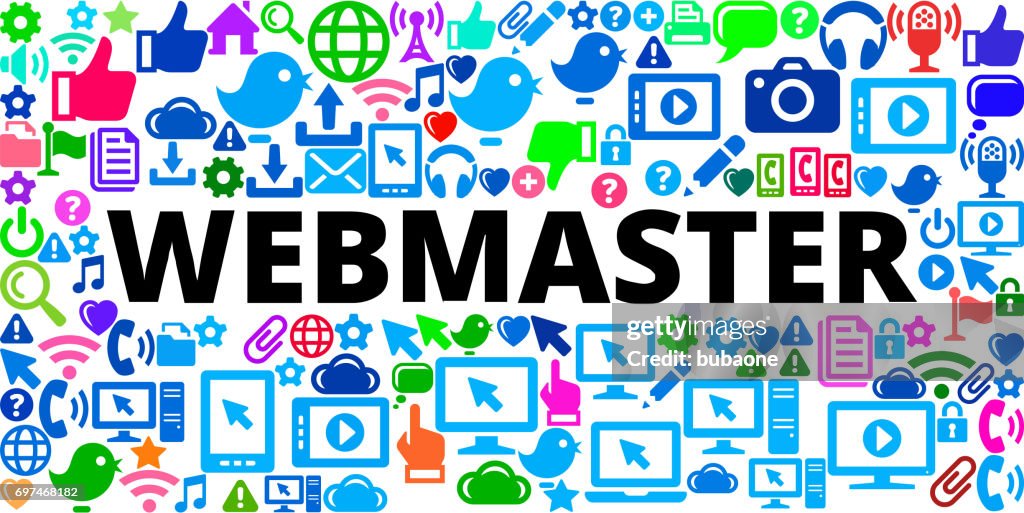 Webmaster on Technology Internet Communications Vector Icon Background