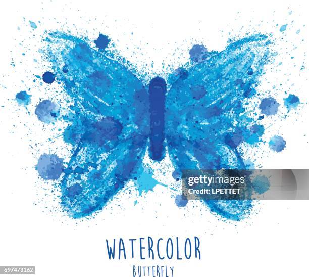 aquarell schmetterling - butterfly effect stock-grafiken, -clipart, -cartoons und -symbole