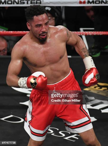 Andre Ward stands in the ring during the eighth round of his light heavyweight championship bout against Sergey Kovalev at the Mandalay Bay Events...