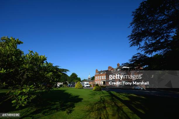 View of the putting green and club house at Bush Hill Park Golf Club on June 19, 2017 in Enfield, England.