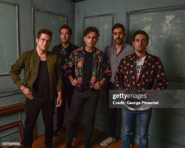 Anthony Carone, Tim Oxford, Max Kerman, Nick Dika and Mike DeAngelis of the Arkells pose for a portrait at the 2017 iHeartRADIO MuchMusic Video...