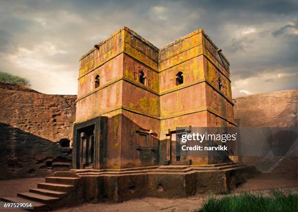 the church of saint george in lalibela - rock formation stock pictures, royalty-free photos & images