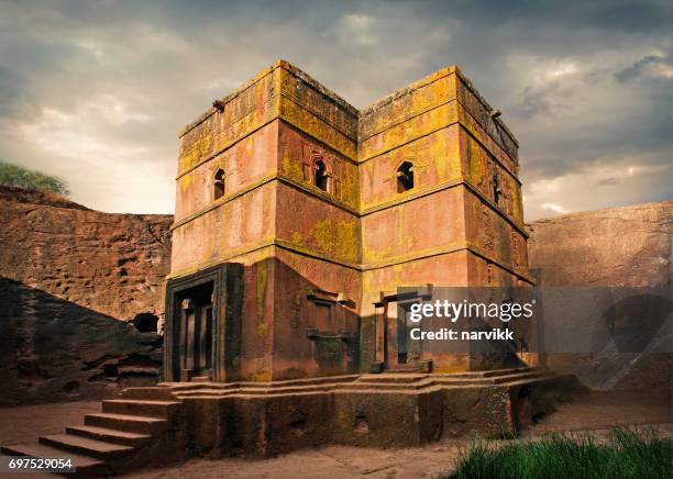 the church of saint george in lalibela - lalibela stock pictures, royalty-free photos & images