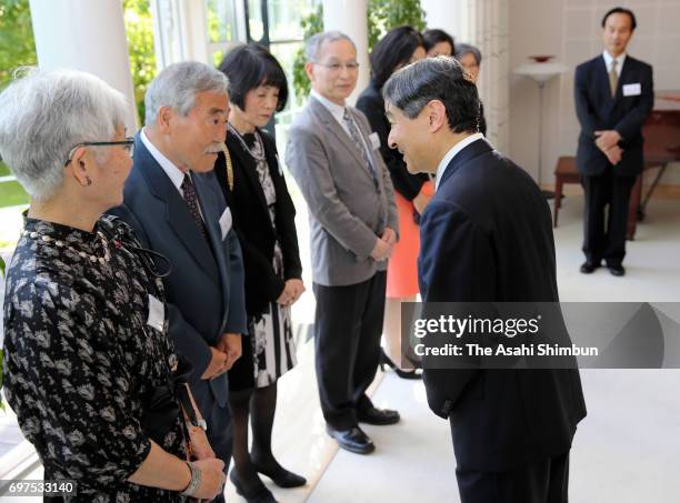 Crown Prince Naruhito meets Japanese living in Denmark on June 18, 2017 in Copenhagen, Denmark.