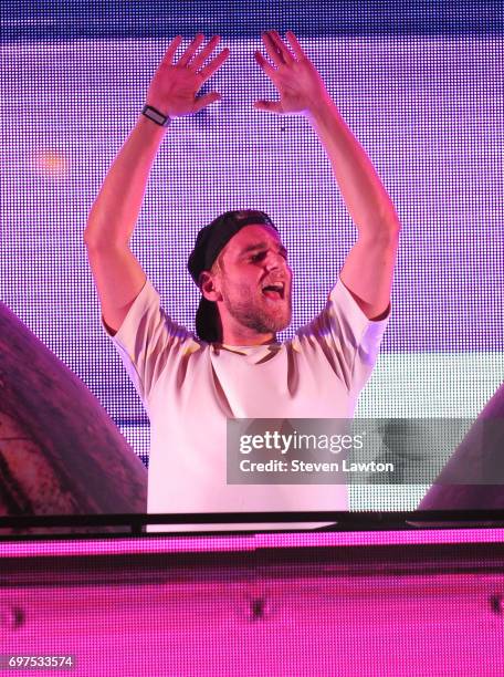 Showtek performs during the 21st annual Electric Daisy Carnival at Las Vegas Motor Speedway on June 18, 2017 in Las Vegas, Nevada.