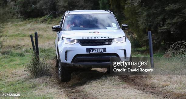 James Haskell drives during the British & Irish Lions Land Rover Off Road Driving Experience on June 16, 2017 in Rotorua, New Zealand.