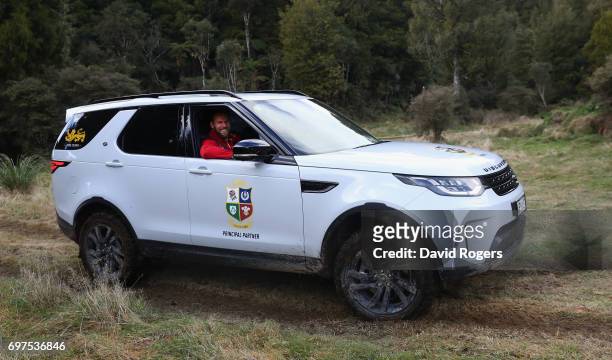 James Haskell drives during the British & Irish Lions Land Rover Off Road Driving Experience on June 16, 2017 in Rotorua, New Zealand.