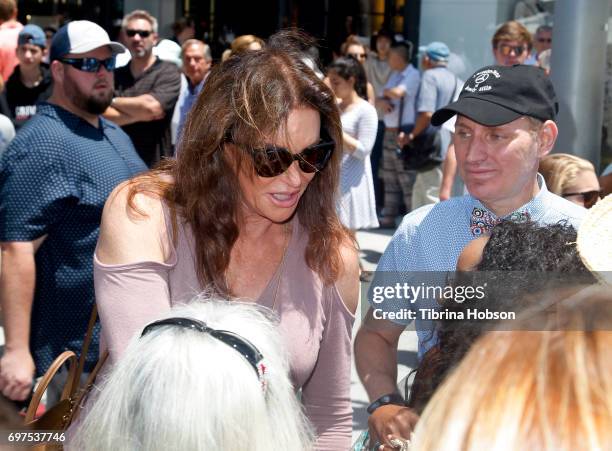 Caitlyn Jenner displays her Austin-Healey Sprite and wins an award for 'most fashionable' car at The Rodeo Drive Concours d'Elegance on June 18, 2017...