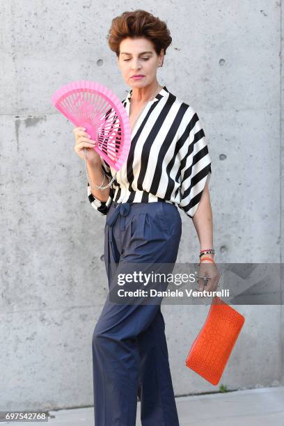 Antonia Dell'Atte attends the Giorgio Armani show during Milan Men's Fashion Week Spring/Summer 2018 on June 19, 2017 in Milan, Italy.