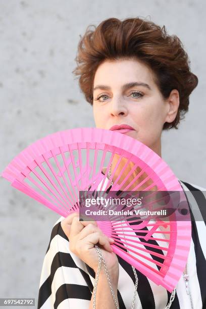 Antonia Dell'Atte attends the Giorgio Armani show during Milan Men's Fashion Week Spring/Summer 2018 on June 19, 2017 in Milan, Italy.