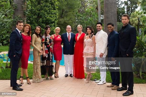 In this handout image provided by Le Palais Princier, Darin Brooks,Courtney Hope,Reign Edwards,Heather Tom,Katherine Kelly Lang,Prince Albert II of...