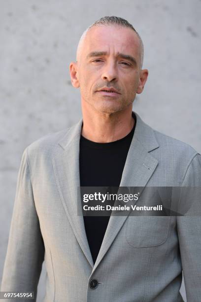 Eros Ramazzotti attends the Giorgio Armani show during Milan Men's Fashion Week Spring/Summer 2018 on June 19, 2017 in Milan, Italy.