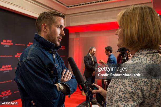 The stars and filmmakers of "BLADE RUNNER 2049", actors Ryan Gosling, Ana de Armas, Sylvia Hoeks and director Denis Villeneuve appear in Barcelona on...