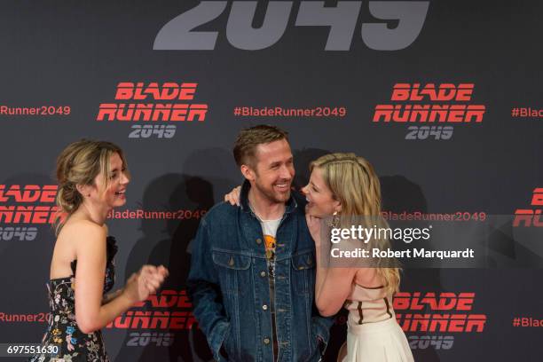 The stars and filmmakers of "BLADE RUNNER 2049", actors Ryan Gosling, Ana de Armas, Sylvia Hoeks and director Denis Villeneuve appear in Barcelona on...