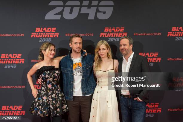 The stars and filmmakers of "BLADE RUNNER 2049", actors Ryan Gosling, Ana de Armas, Sylvia Hoeks and director Denis Villeneuve appear in Barcelona on...