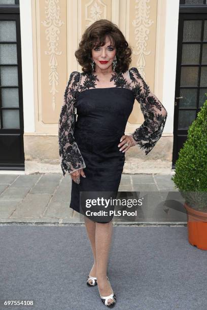 Joan Collins attends the cocktail party of the 57th Monte Carlo TV Festival at the Monaco Palace on June 18, 2017 in Monte-Carlo, Monaco.