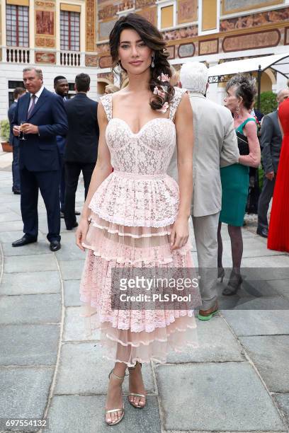 Jacqueline MacInnes Wood attends the cocktail party of the 57th Monte Carlo TV Festival at the Monaco Palace on June 18, 2017 in Monte-Carlo, Monaco.