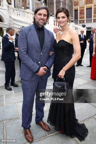 Stana Katic and boyfriend attend the cocktail party of the 57th Monte Carlo TV Festival at the Monaco Palace on June 18, 2017 in Monte-Carlo, Monaco.