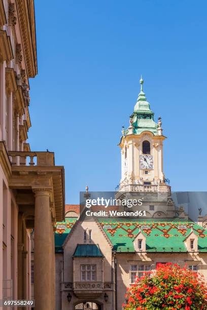 slovakia, bratislava, view to facade of primate's palace and old city hall at the old town - bratislava slovakia stock pictures, royalty-free photos & images