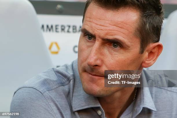 Miroslav Klose looks on during the FIFA 2018 World Cup Qualifier between Germany and San Marino at Stadion Nuernberg on June 10, 2017 in Nuremberg,...