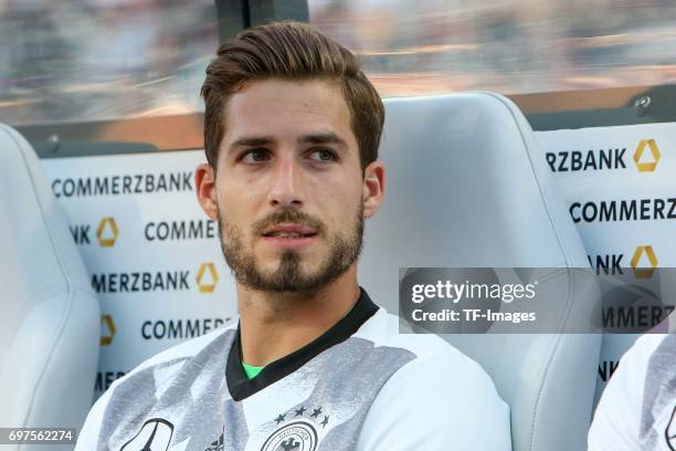 Goalkeeper Kevin Trapp of Germany looks on during the FIFA 2018 World Cup Qualifier between Germany and San Marino at Stadion Nuernberg on June 10,...