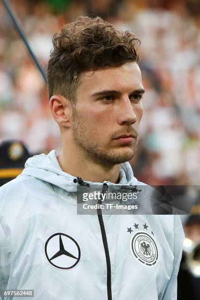 Leon Goretzka of Germany looks on during the FIFA 2018 World Cup Qualifier between Germany and San Marino at Stadion Nuernberg on June 10, 2017 in...