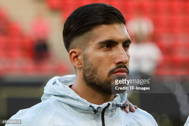 Emre Can of Germany looks on during the FIFA 2018 World Cup Qualifier between Germany and San Marino at Stadion Nuernberg on June 10, 2017 in...