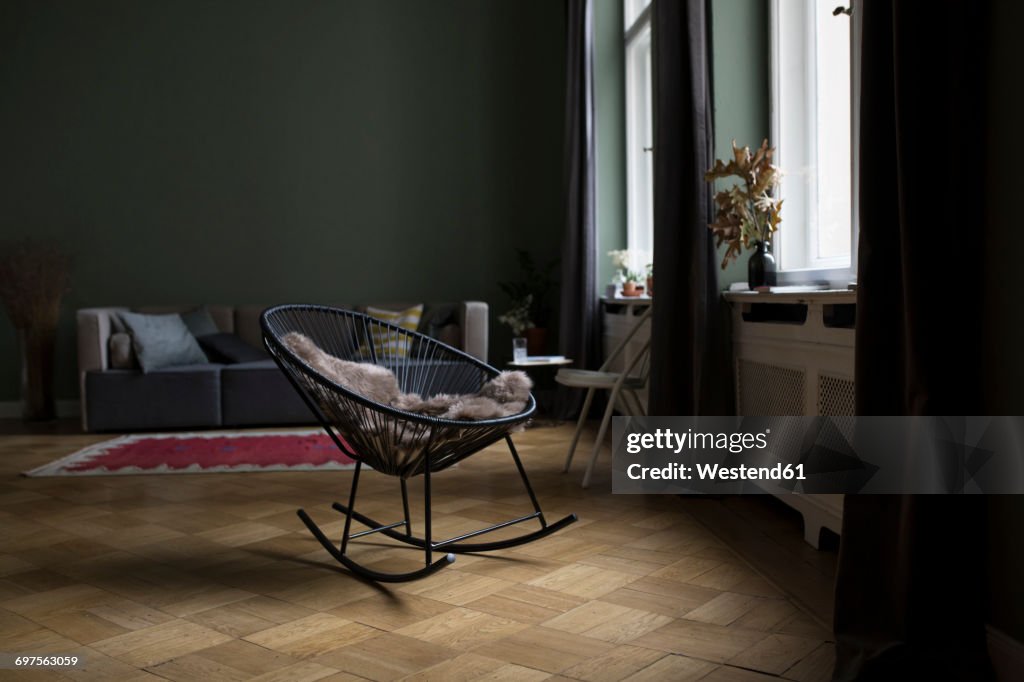 Rocking chair in a modern living room