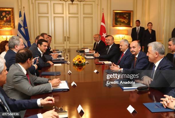 Prime Minister of Turkey Binali Yildirim meets Prime Minister of Greece Alexis Tsipras in Athens, Greece on June 19, 2017.