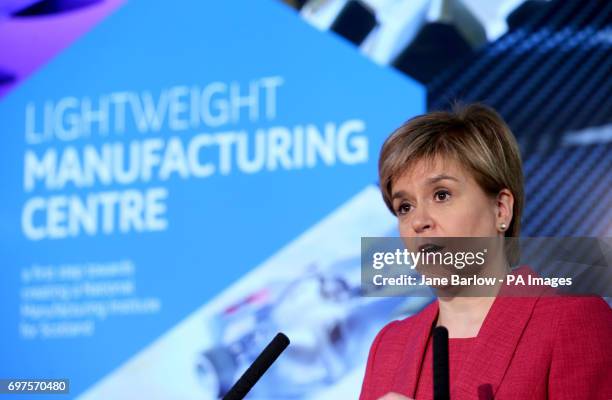 First Minister Nicola Sturgeon during a visit to the Advanced Forming Research Centre in Renfrew where she took a tour of the facility before making...