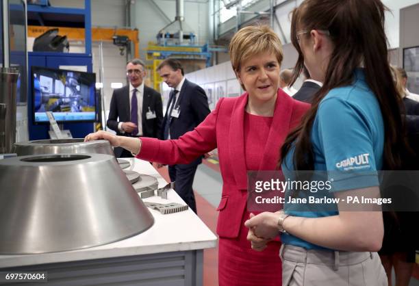First Minister Nicola Sturgeon meets engineers during a visit to the Advanced Forming Research Centre in Renfrew where she took a tour of the...