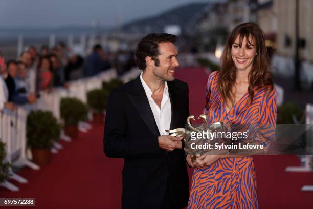 Nicolas Bedos and Doria Tillier attend the Winners' Red Carpet after the closing ceremony of 31st Cabourg Film Festival on June 17, 2017 in Cabourg,...