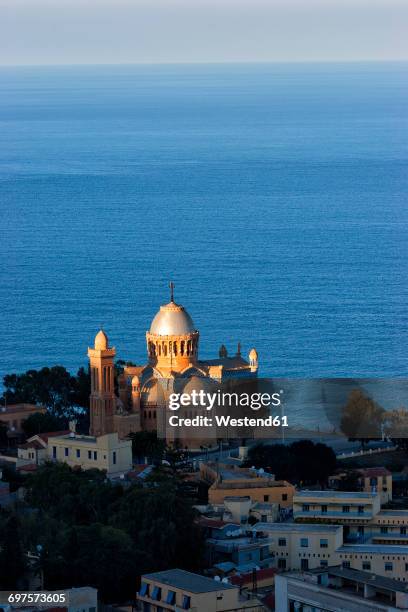 algeria, algier, view to notre dame d'afrique - algiers stock pictures, royalty-free photos & images