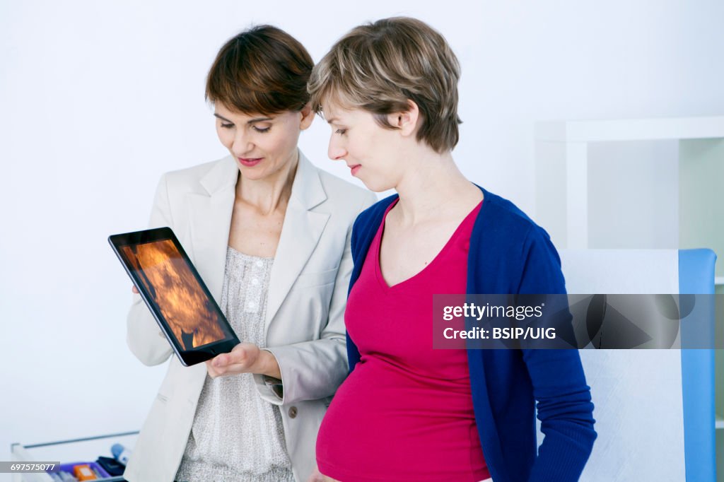Pregnant woman in consultation
