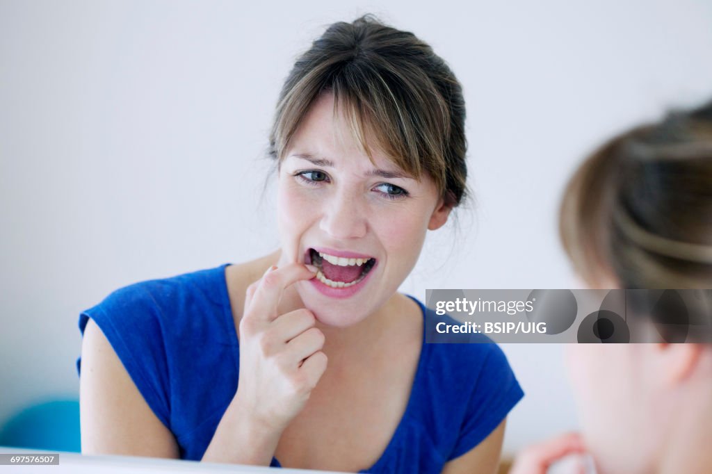 Woman with a toothache