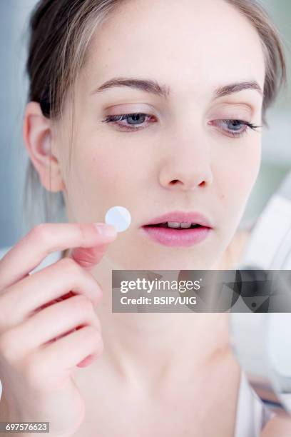 herpes treatment - pimple stock pictures, royalty-free photos & images