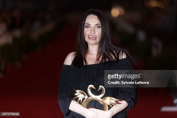 Beatrice Dalle attends the Winners' Red Carpet after the closing ceremony of 31st Cabourg Film Festival on June 17, 2017 in Cabourg, France.