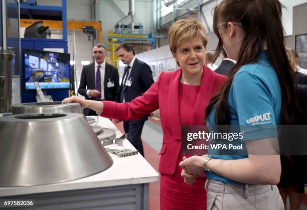 First Minister Nicola Sturgeon meets engineers during a visit to the Advanced Forming Research Centre in Renfrew where she took a tour of the...