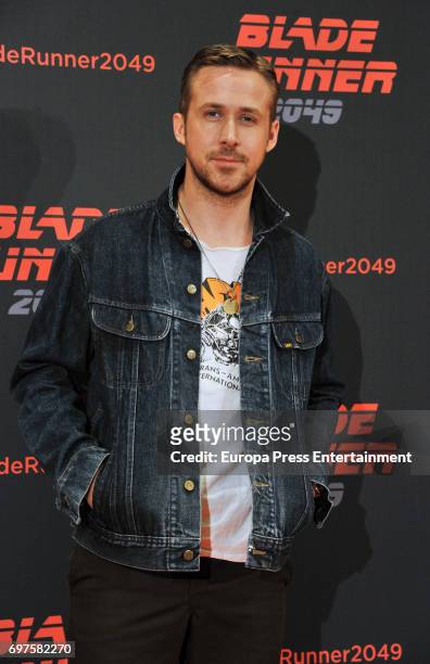 Ryan Gosling attends 'Blade Runner 2049' photocall during at Arts Hotel on June 19, 2017 in Barcelona, Spain.