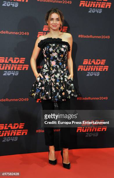 Ana de Armas attends 'Blade Runner 2049' photocall during at Arts Hotel on June 19, 2017 in Barcelona, Spain.