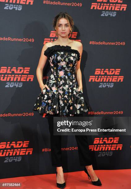 Ana de Armas attends 'Blade Runner 2049' photocall during at Arts Hotel on June 19, 2017 in Barcelona, Spain.