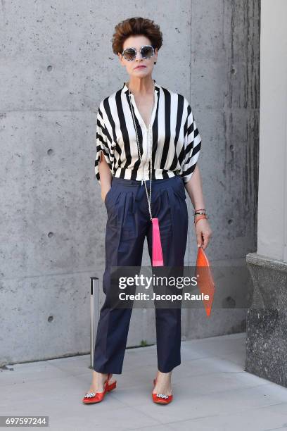 Antonia Dell'Atte attends the Giorgio Armani show during Milan Men's Fashion Week Spring/Summer 2018 on June 19, 2017 in Milan, Italy.