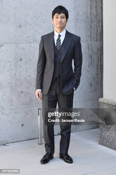 Hidetoshi Nishijima attends the Giorgio Armani show during Milan Men's Fashion Week Spring/Summer 2018 on June 19, 2017 in Milan, Italy.