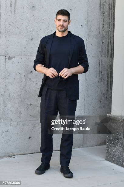 Filippo Lanza attends the Giorgio Armani show during Milan Men's Fashion Week Spring/Summer 2018 on June 19, 2017 in Milan, Italy.