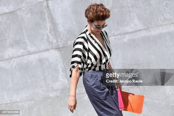 Antonia Dell'Atte attends the Giorgio Armani show during Milan Men's Fashion Week Spring/Summer 2018 on June 19, 2017 in Milan, Italy.