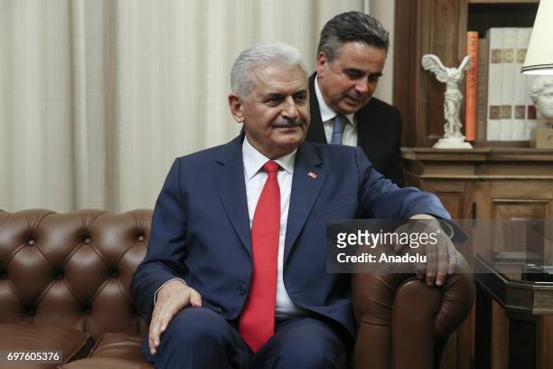 Prime Minister of Turkey Binali Yildirim meets President of Greece Prokopis Pavlopulos in Athens, Greece on June 19, 2017.