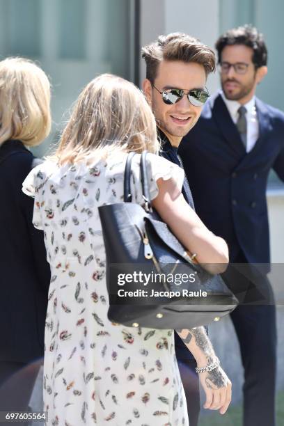 Liam Payne attends the Giorgio Armani show during Milan Men's Fashion Week Spring/Summer 2018 on June 19, 2017 in Milan, Italy.