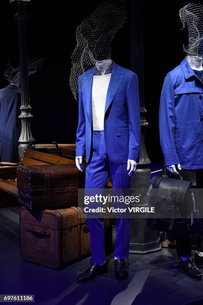 Model walks the runway at the Canali fashion show during Milan Men's Fashion Week Spring/Summer 2018 on June 17, 2017 in Milan, Italy.